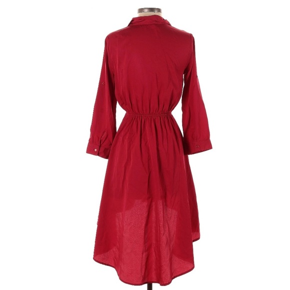 Truth NYC Red Hi Low Long Sleeve Dress | SIZE S - Picture 3 of 3